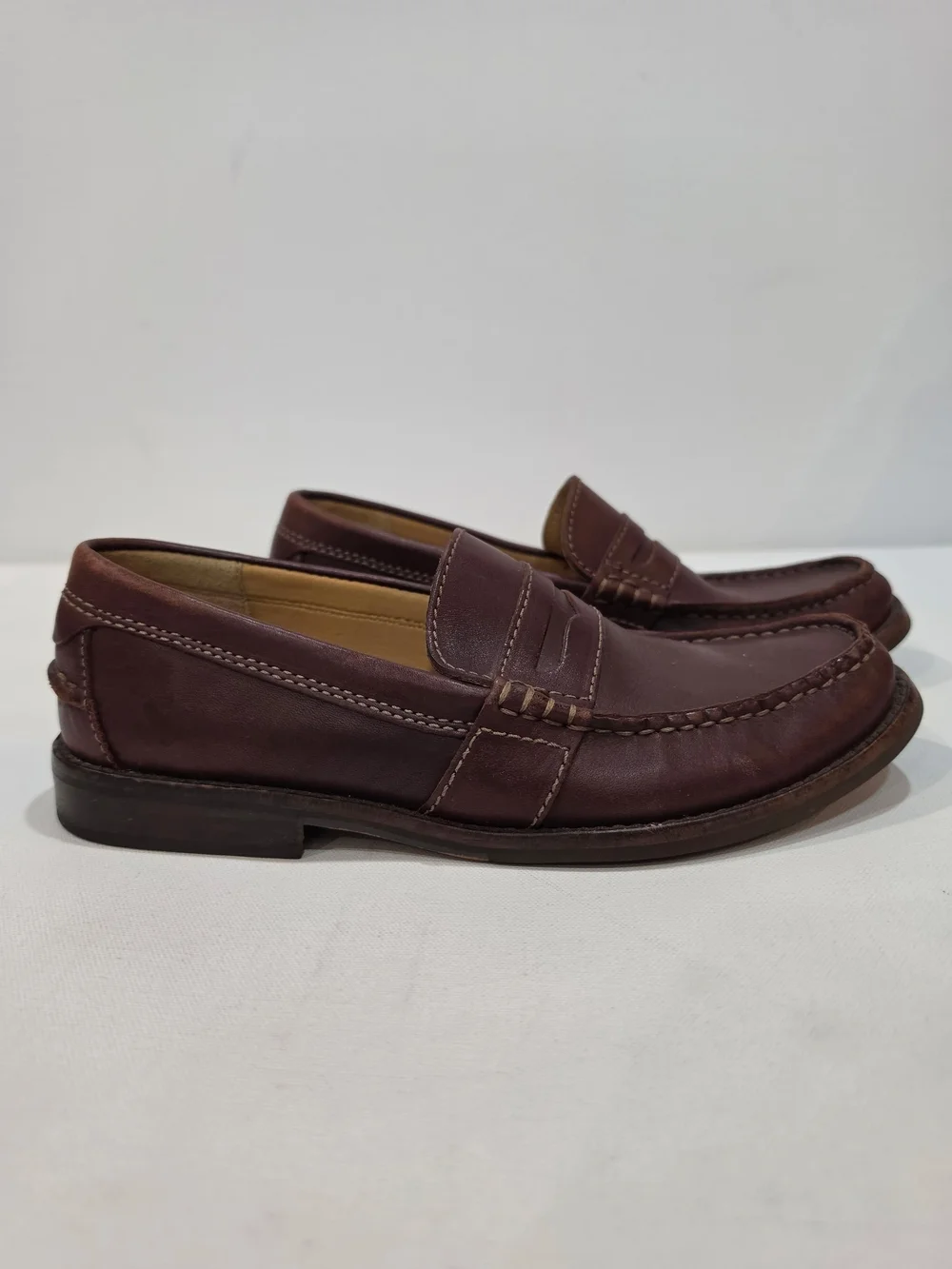 509. Clarks Brown Leather Penny Loafers Slip On Shoes Men's Size 7.5 M 61821
